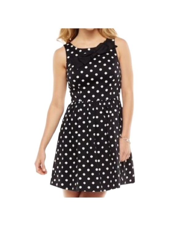 LC Lauren Conrad Dresses & Skirts - Lauren Conrad Dress Women's Size 10 Black White Dot Bow Detail